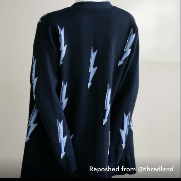 Sandro Paris Juste Lighting Bolt beaded Cardigan - Picture 3 of 4